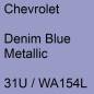 Preview: Chevrolet, Denim Blue Metallic, 31U / WA154L.